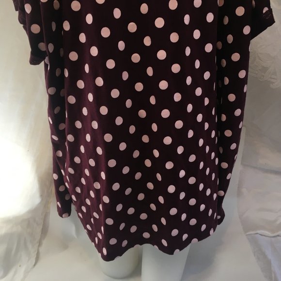 In Every Story T-Shirt Women's Size 5XL Polka Dot Purple Top Cotton Blend - Picture 4 of 11